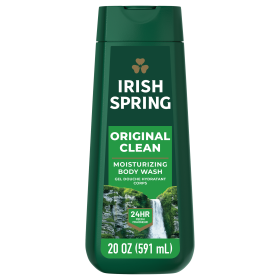 Irish Spring Mens Gel Original Clean Scented Body Wash, 20 oz Bottle