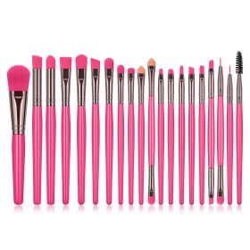 20pcs Fluorescent Color Makeup Brush Set (Option: Fluorescent red)