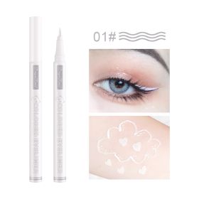 Color Waterproof Eyeliner Liquid Pen Sweat-proof, Non-dizzy And Waterproof (Color: White)