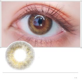 Beauty Pupil Male Students Natural Blue Male Gray Myopia Brown (Option: Golden brown-0Degrees)