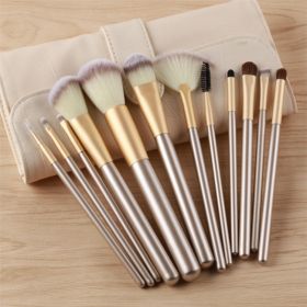 Full Set Of Super Soft Eye Shadow Brush High End Animal Hair Makeup Brush Set (Option: Champagne Gold Storage bagB)