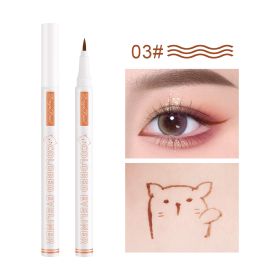 Color Waterproof Eyeliner Liquid Pen Sweat-proof, Non-dizzy And Waterproof (Color: Khaki)