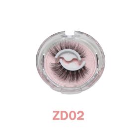 1Pair Glue-free False Eyelashes Wispy Natural Lashes Long Eyelash Self-adhesive Lash Extension Reusable Handmade Lash For Makeup (Color: ZD02)