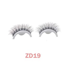 1Pair Glue-free False Eyelashes Wispy Natural Lashes Long Eyelash Self-adhesive Lash Extension Reusable Handmade Lash For Makeup (Color: ZD19)