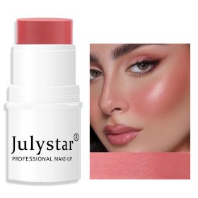 Blush Stick For Cheeks Eyes & Lips Sheer Glow Blendable and Buildable Color 2-in-1 Blush and Cheek Makeup Stick (Color: 4)