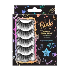 Rude Essential Faux Mink 3D Lashes 5 Multi-Pack (Color: Captivating)