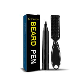 Waterproof Beard Pen Beard Filler Pencil And Brush (Option: Dark brown-With box)